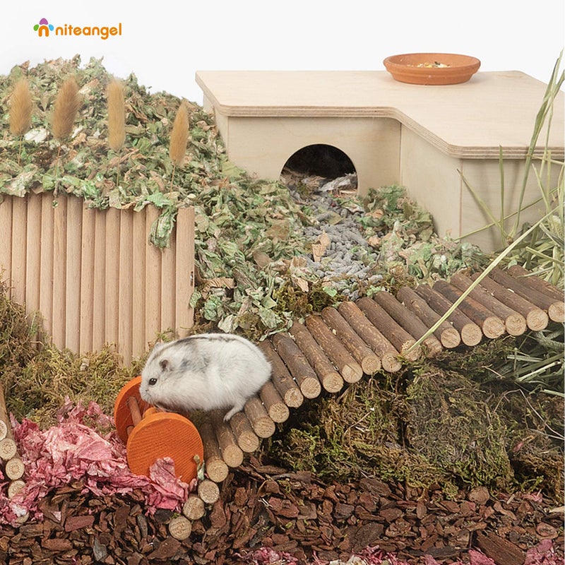 Niteangel Wooden Ladder Bridge, Hamster Mouse Rat Rodents Toy, Small Animal Chew Toy (11.8" x 5.9") - Image 3
